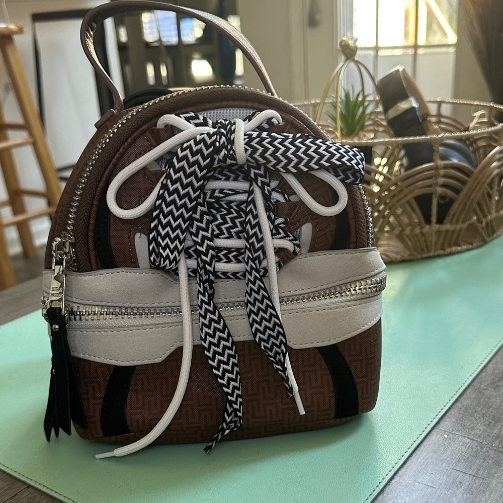 Brown and Cream Unisex Backpack